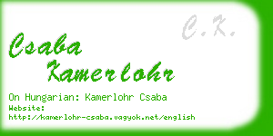 csaba kamerlohr business card